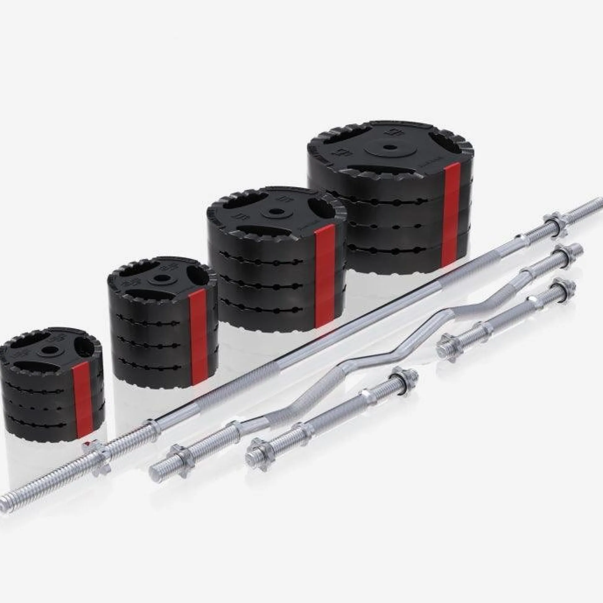 Gorilla Sports Schrägbank mit Squat Rack inkl, Langhantel Set 75 kg Weiss / Schwarz Discount