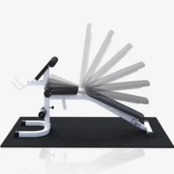 Gorilla Sports Schrägbank mit Squat Rack inkl, Langhantel Set 75 kg Weiss / Schwarz Discount
