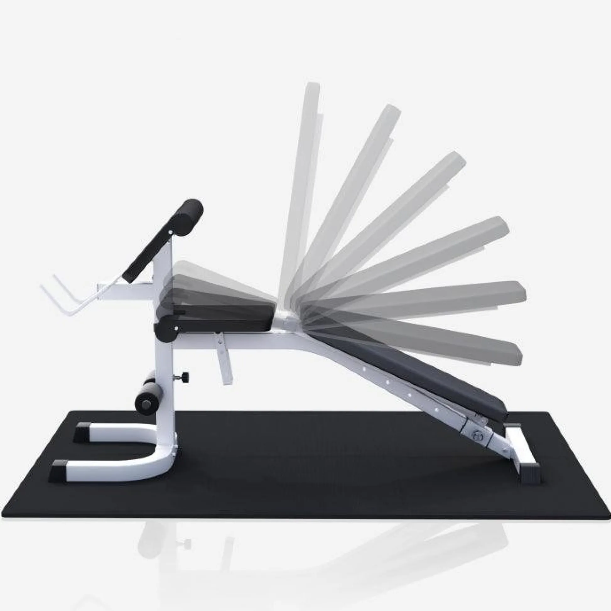 Gorilla Sports Schrägbank mit Squat Rack inkl, Langhantel Set 75 kg Weiss / Schwarz Discount