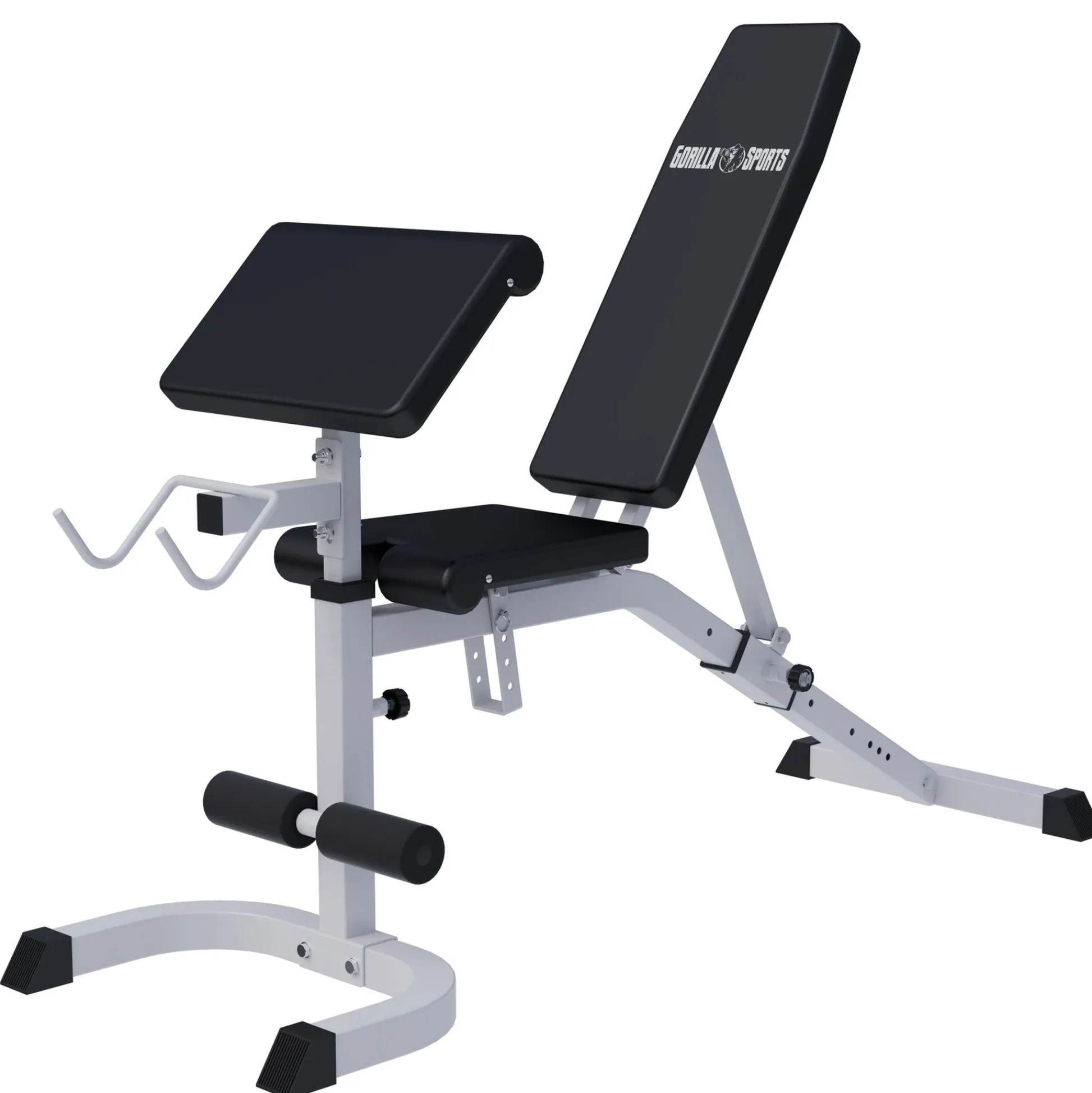 Gorilla Sports Schrägbank verstellbar inkl, Curltisch Schwarz Sale