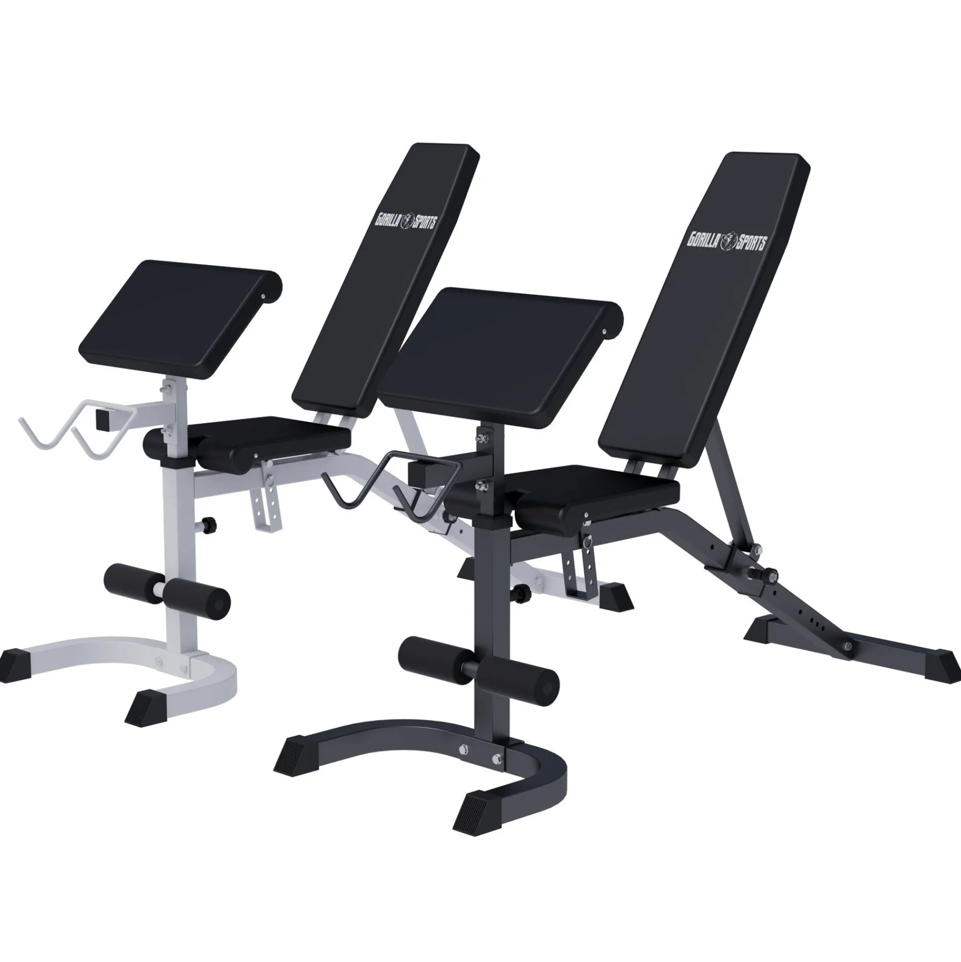 Gorilla Sports Schrägbank verstellbar inkl, Curltisch Weiss Discount