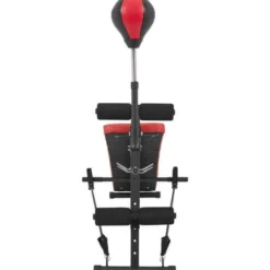 Gorilla Sports Sit Up Bank mit Punching Ball und Widerstandsbändern Schwarz / Rot Hot