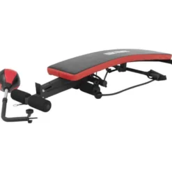 Gorilla Sports Sit Up Bank mit Punching Ball und Widerstandsbändern Schwarz / Rot Hot