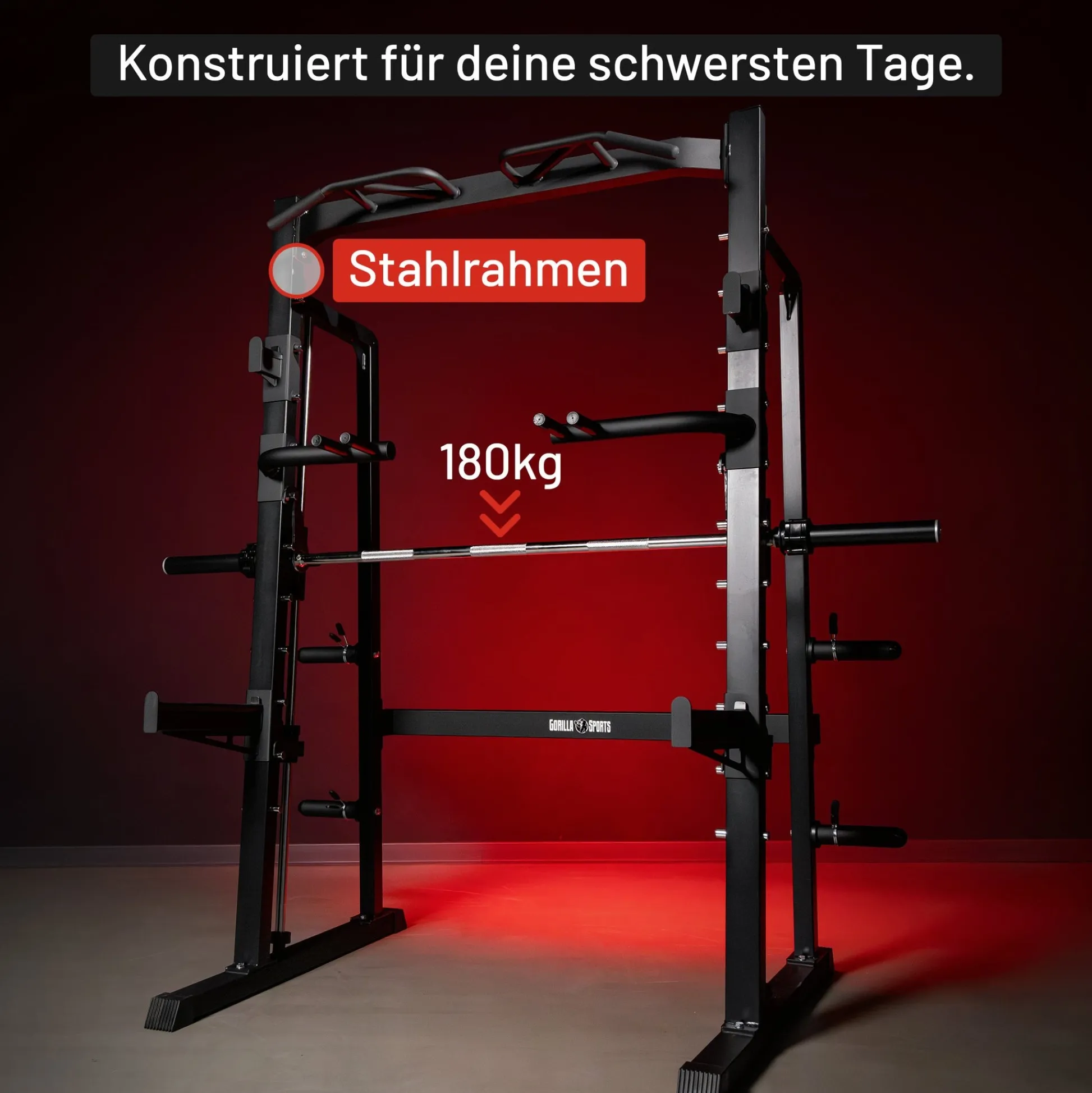 Gorilla Sports Smith Machine Half Rack Schwarz Outlet