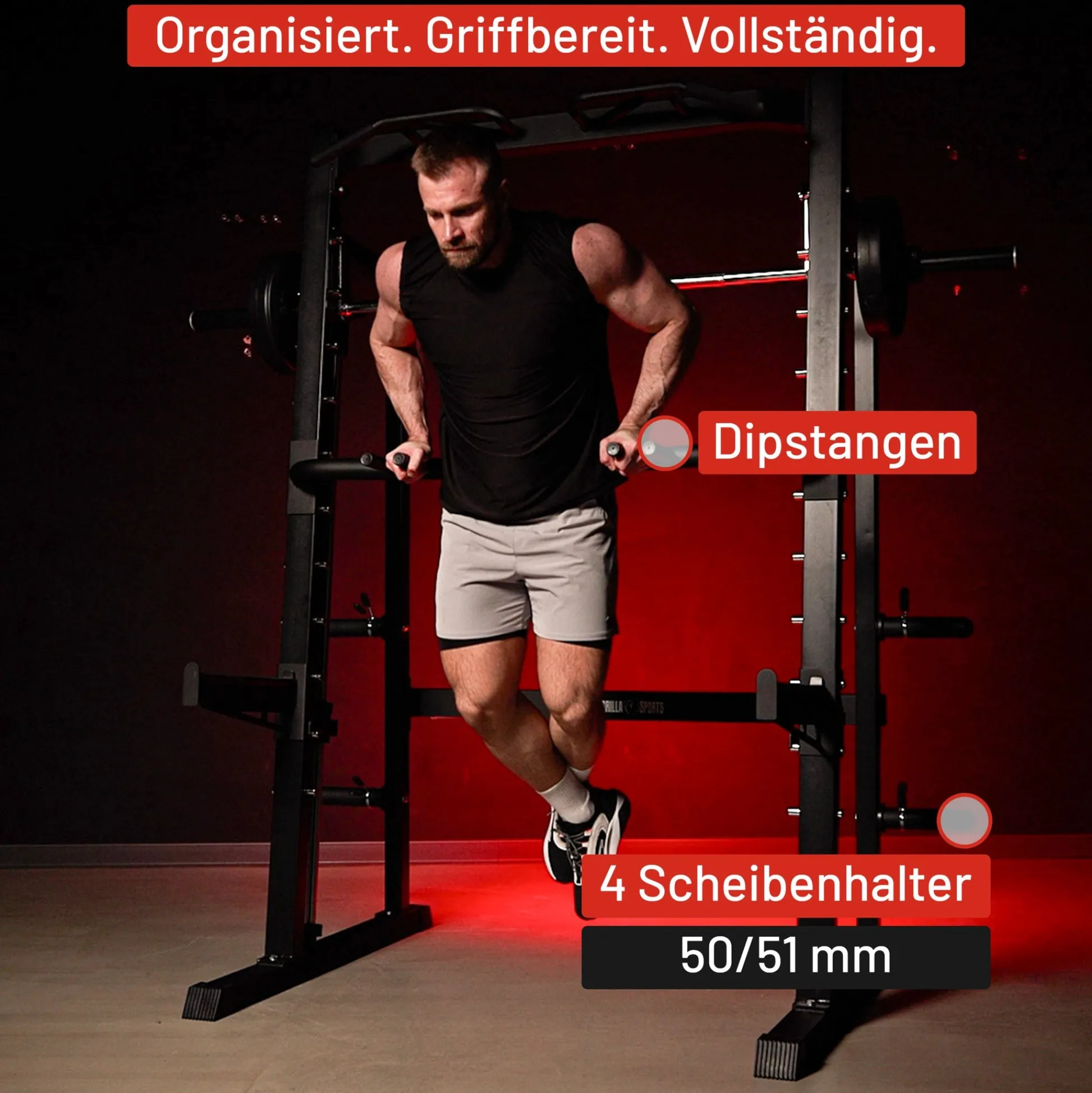Gorilla Sports Smith Machine Half Rack Schwarz Outlet