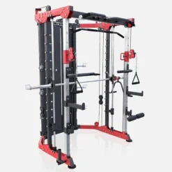 Gorilla Sports Smith Machine mit Steckgewichten Schwarz / Rot Hot