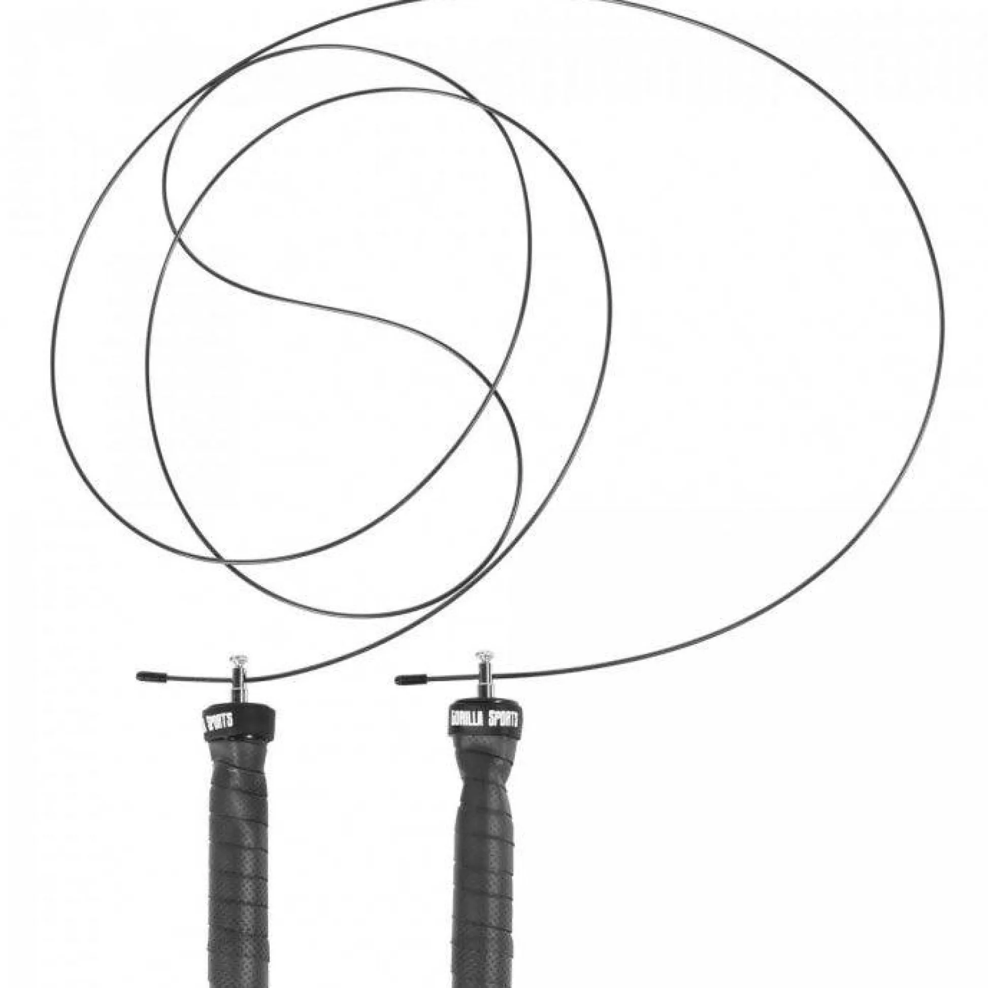 Gorilla Sports Springseil mit Drehgelenk 300 cm verstellbar inkl, Beutel und Zusatzgewichten Schwarz / Rot New