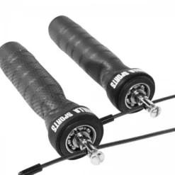 Gorilla Sports Springseil mit Drehgelenk 300 cm verstellbar inkl, Beutel und Zusatzgewichten Schwarz / Rot New