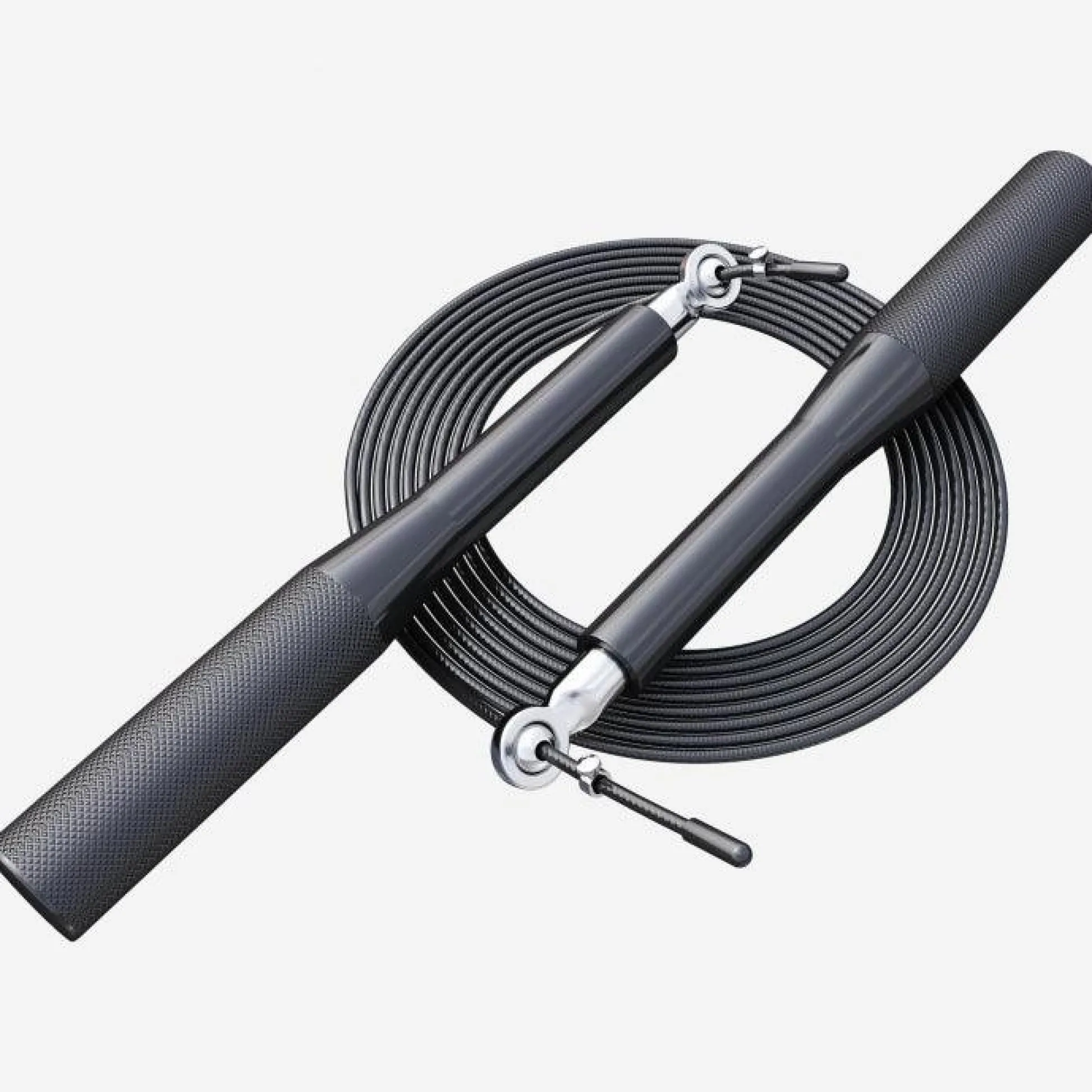 Gorilla Sports Springseil mit geriffelten Griffflächen 300 cm verstellbar Silber
