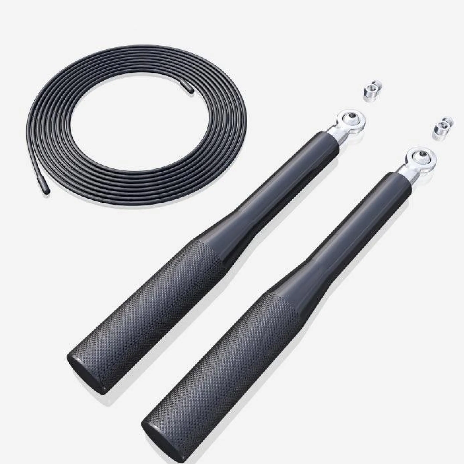 Gorilla Sports Springseil mit geriffelten Griffflächen 300 cm verstellbar Silber