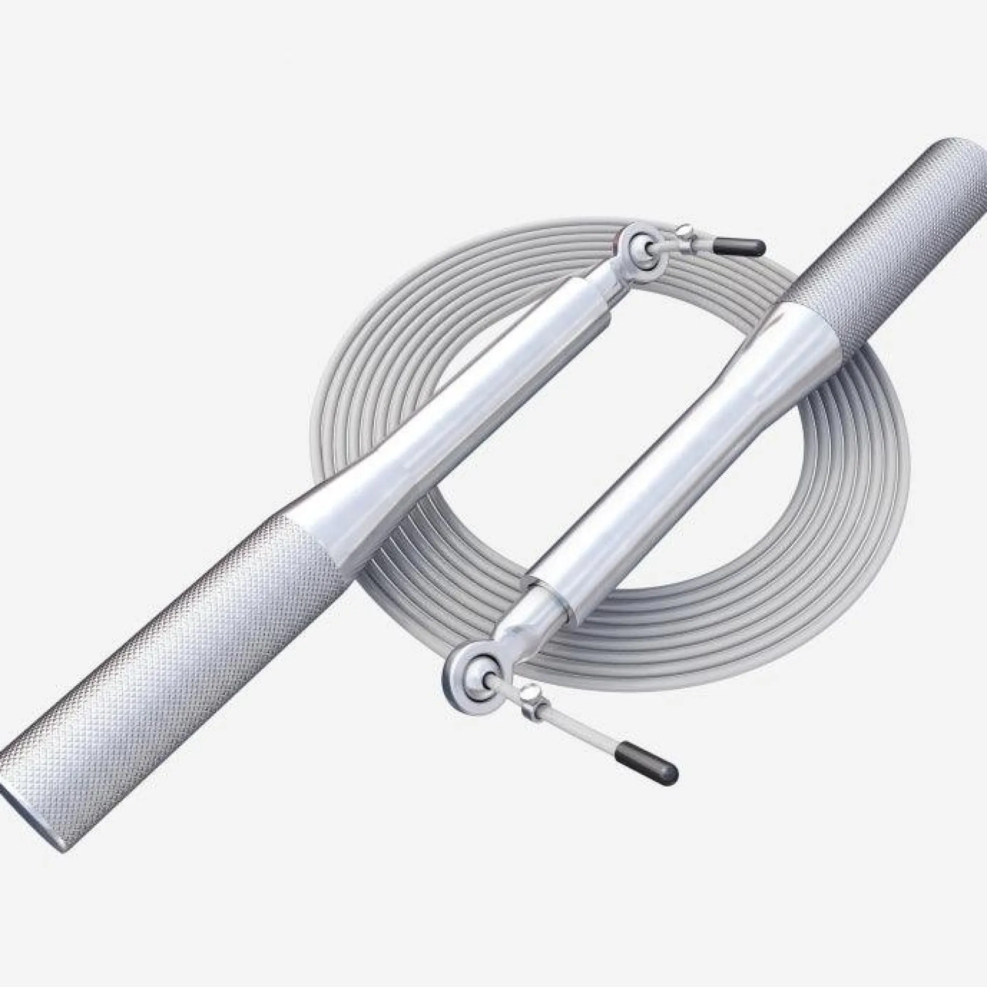 Gorilla Sports Springseil mit geriffelten Griffflächen 300 cm verstellbar Silber