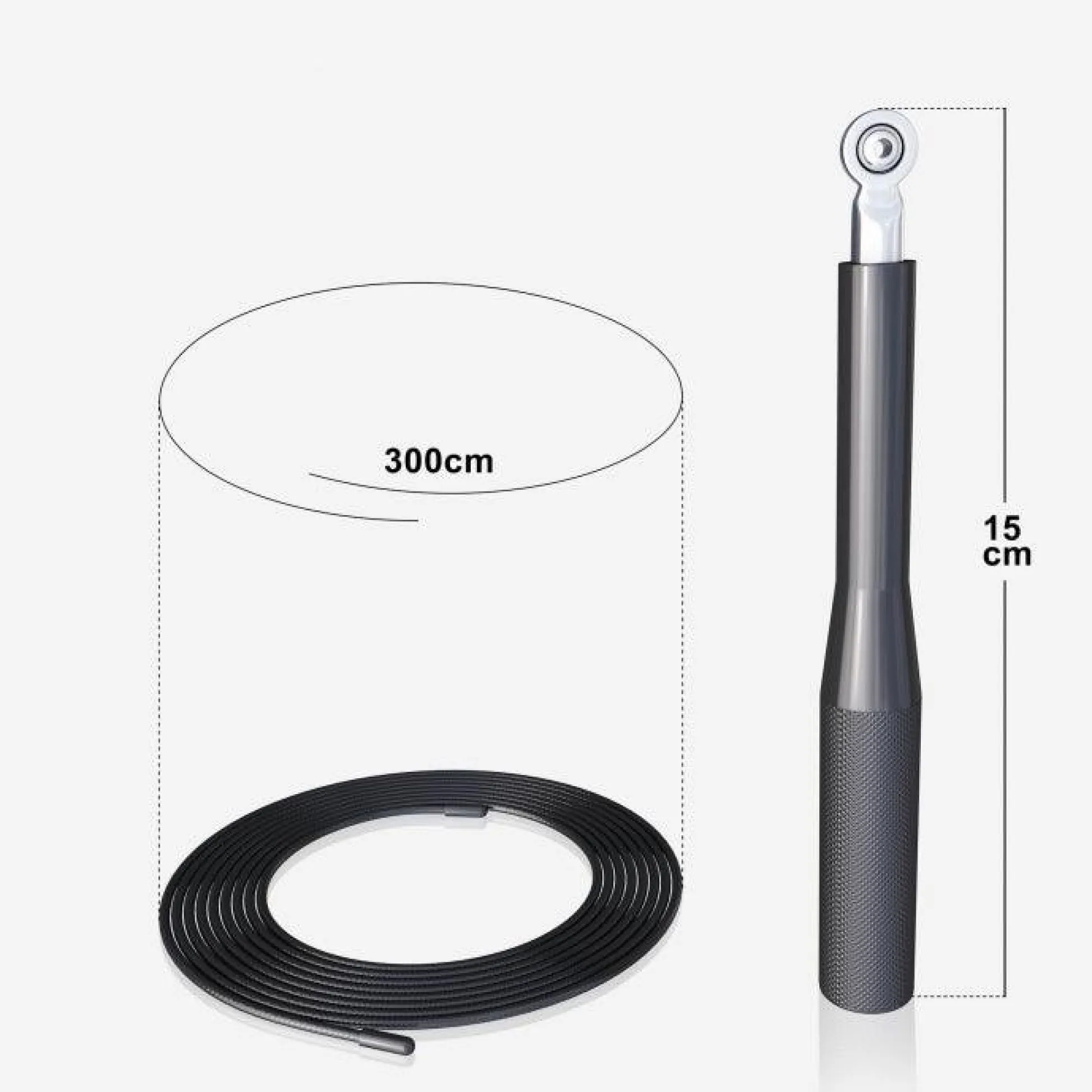 Gorilla Sports Springseil mit geriffelten Griffflächen 300 cm verstellbar Schwarz Outlet