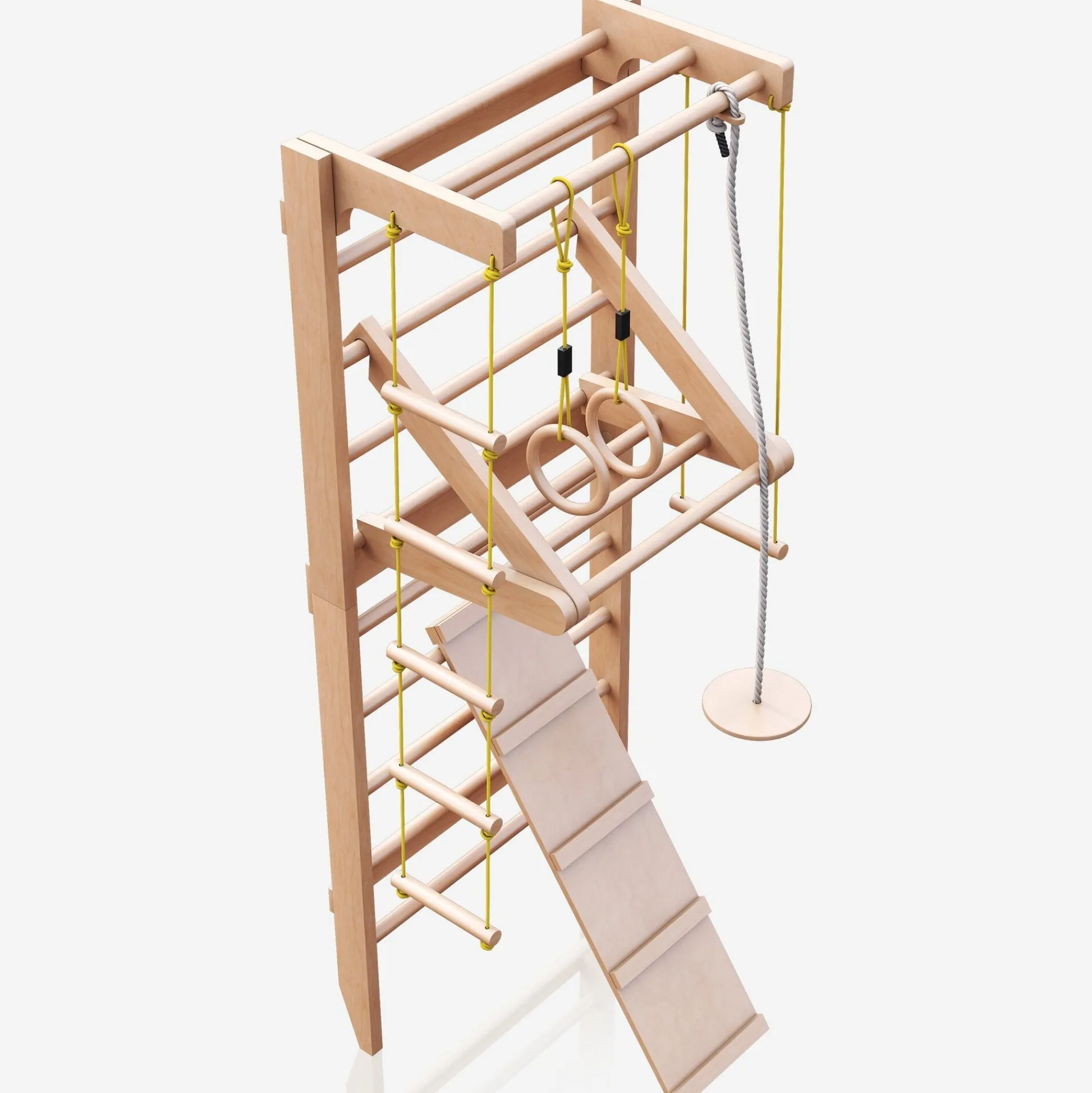 Physionics Sprossenwand Set Natur Holz Discount