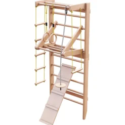 Physionics Sprossenwand Set Natur Holz Discount