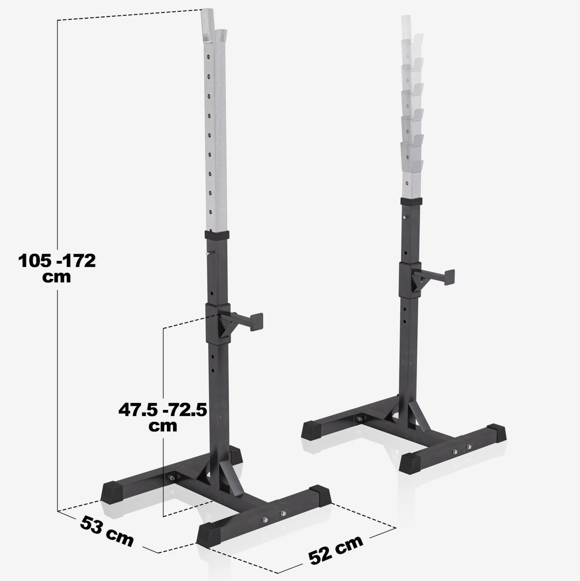 Gorilla Sports Squat Rack Hantelständer Set inkl, Curlset Kunststoff 35 kg Schwarz / Silber Online