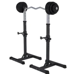 Gorilla Sports Squat Rack Hantelständer Set inkl, Curlset Kunststoff 35 kg Schwarz / Silber Online