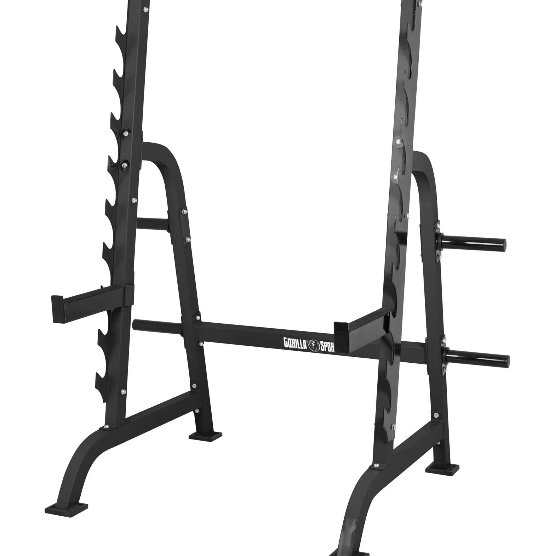 Gorilla Sports Squat Rack inkl, Safety Ablagen Schwarz Sale