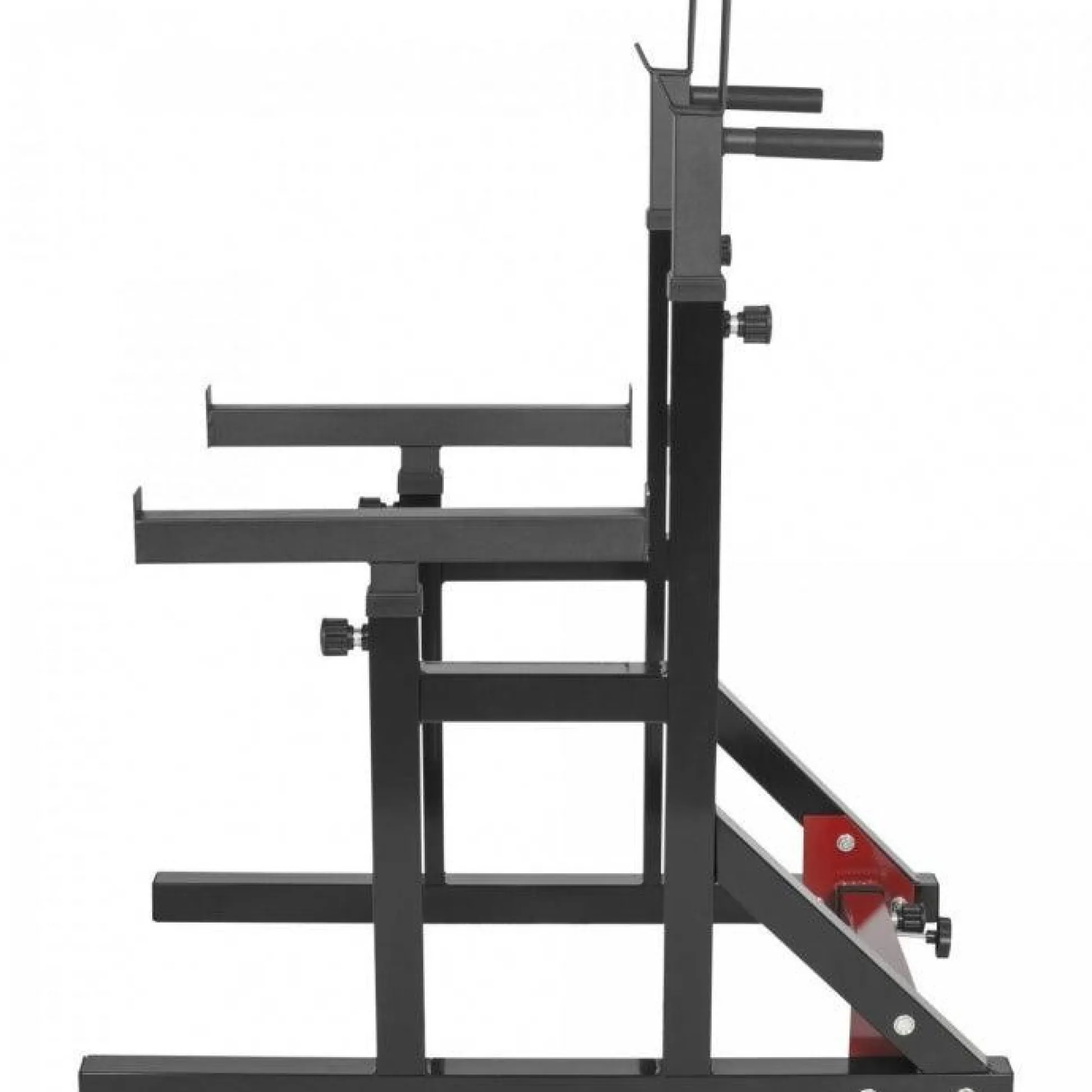 Gorilla Sports Squat Rack verstellbar in Höhe und Breite inkl, Langhantel Set Kunststoff 40 kg Schwarz / Silber / Rot New