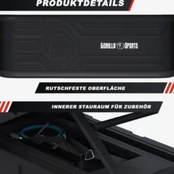 Gorilla Sports Steppbrett mit Rückenlehne Schwarz / Grau Discount