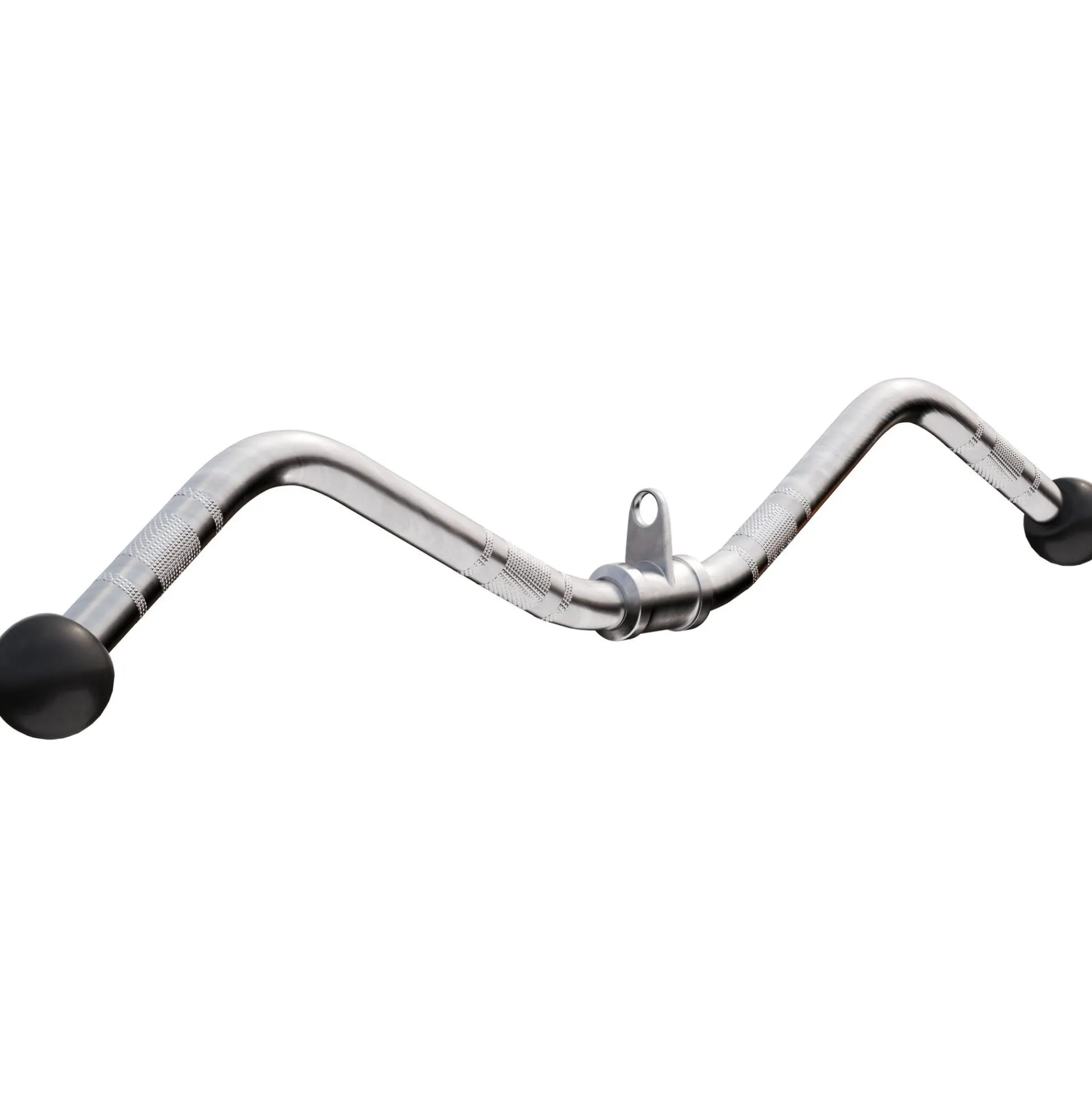 Gorilla Sports SZ-Curl-Griff inkl, Drehgelenk mit Gummi-Ballen Silber New