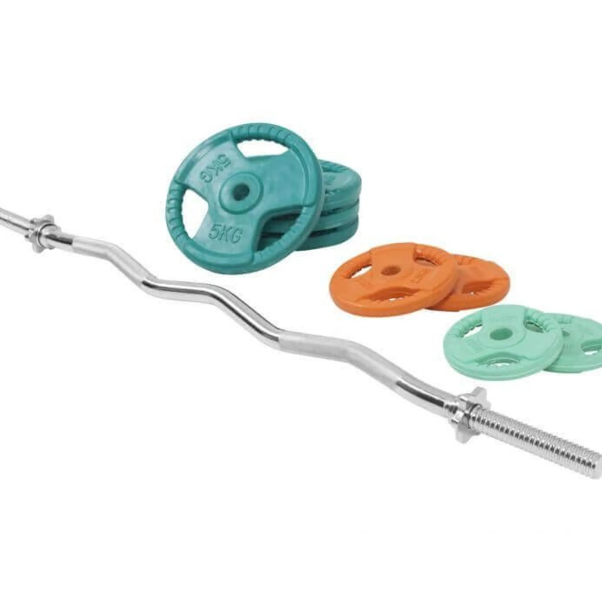 Gorilla Sports SZ-Curlset Gummi Gripper 35 kg mit Verschlüssen Verschieden New