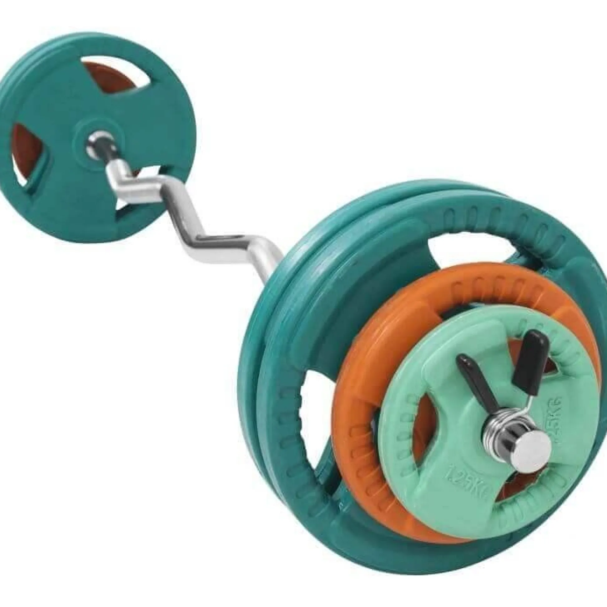 Gorilla Sports SZ-Curlset Gummi Gripper 35 kg mit Verschlüssen Verschieden Clearance