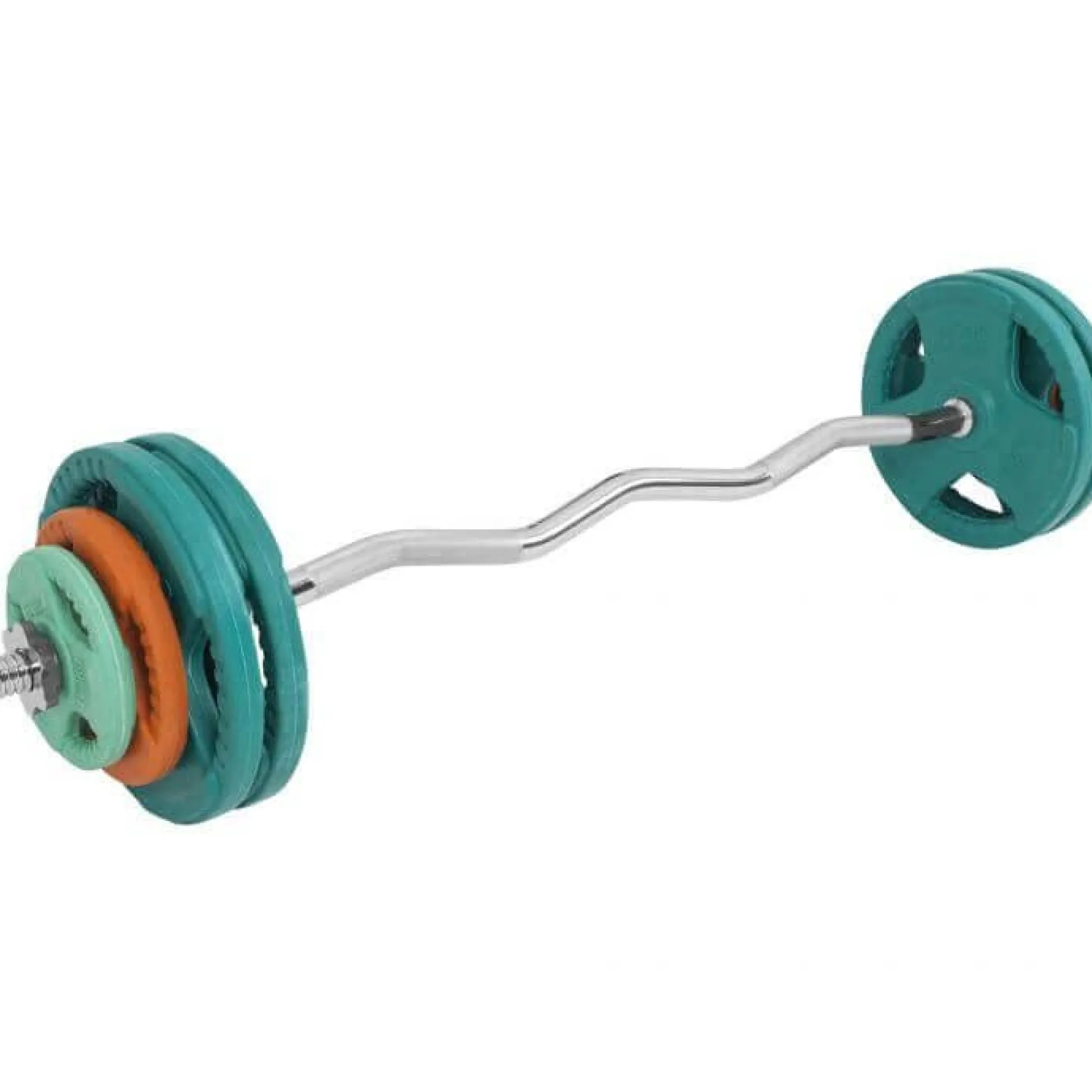 Gorilla Sports SZ-Curlset Gummi Gripper 35 kg mit Verschlüssen Verschieden Clearance