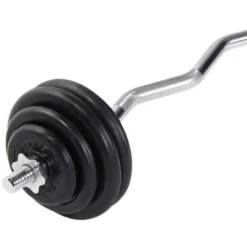 Gorilla Sports SZ-Curlset Gummi 35 kg mit Sternverschlüssen Schwarz / Silber Hot