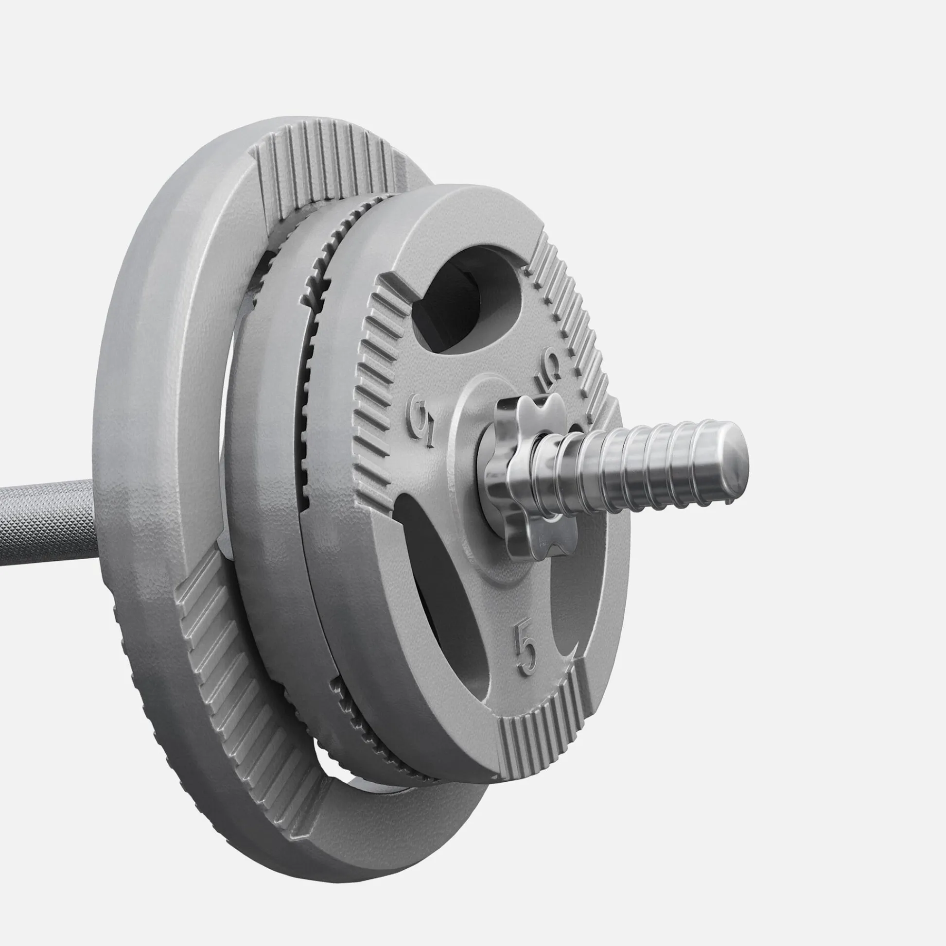 Gorilla Sports SZ-Curlset Gusseisen Gripper 70 kg mit Sternverschlüssen Silber Discount