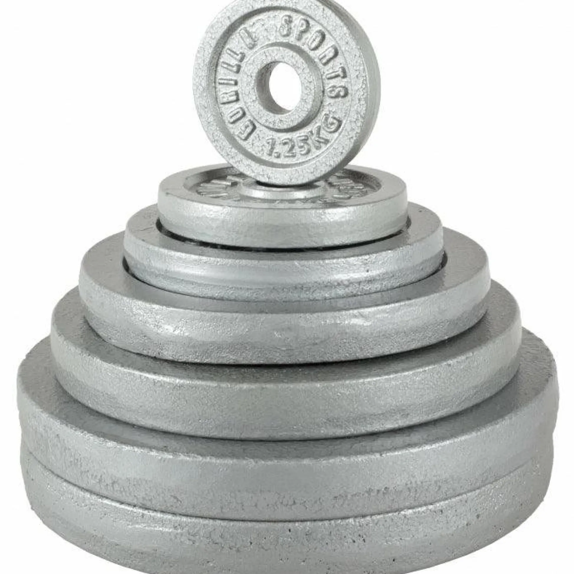 Gorilla Sports SZ-Curlset Gusseisen 35 kg mit Verschlüssen Silber Outlet