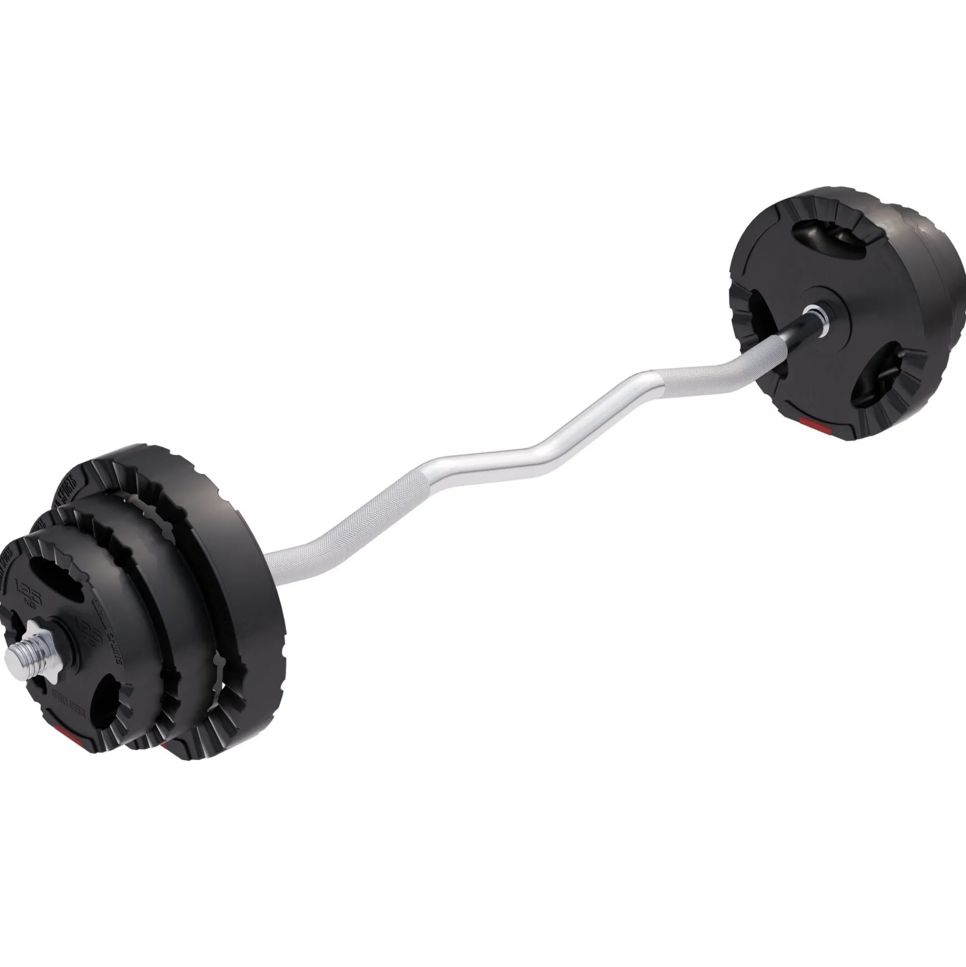 Gorilla Sports SZ-Curlset Kunststoff Gripper 25 kg mit Sternverschlüssen Schwarz / Silber Best