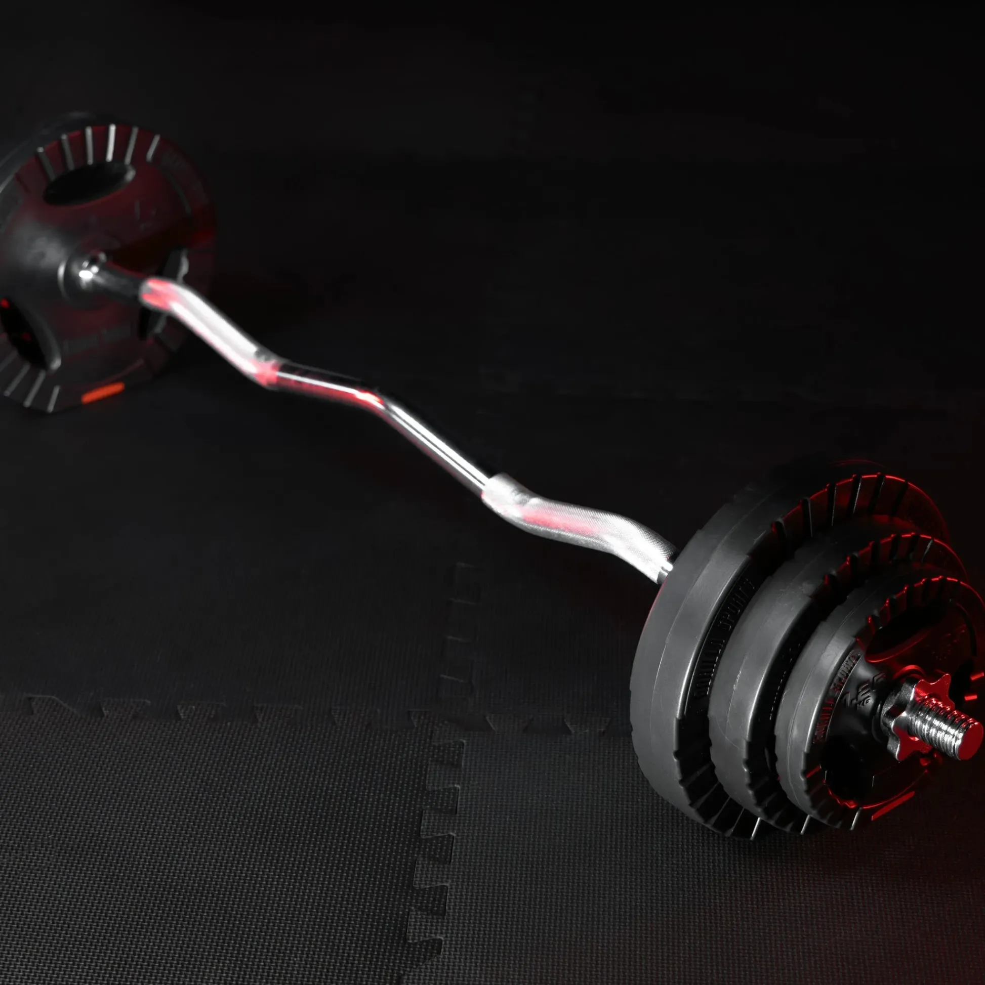 Gorilla Sports SZ-Curlset Kunststoff Gripper 25 kg mit Sternverschlüssen Schwarz / Silber Best