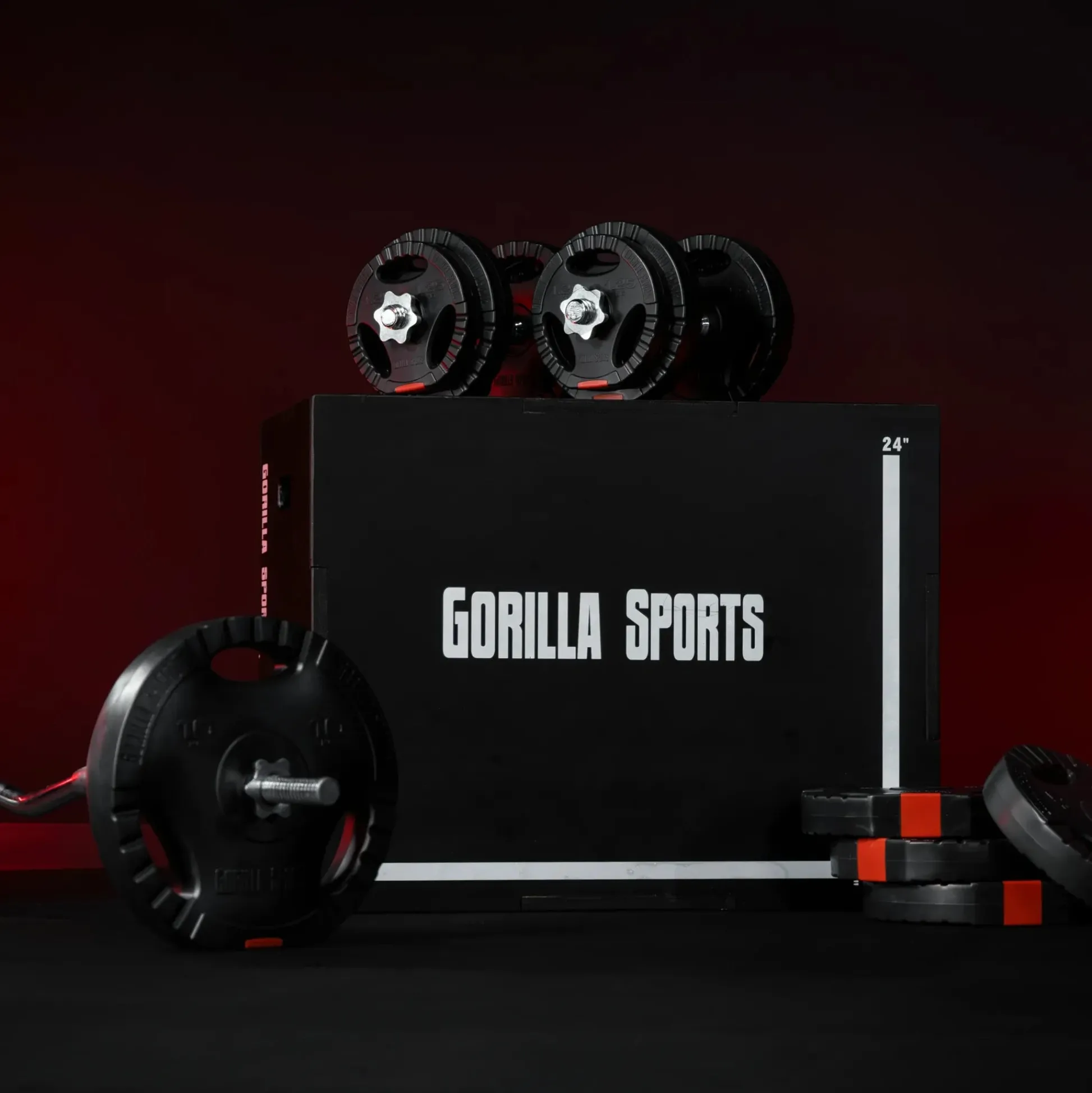 Gorilla Sports SZ-Curlset Kunststoff Gripper 70 kg mit Sternverschlüssen Silber / Schwarz