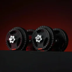 Gorilla Sports SZ-Curlset Kunststoff Gripper 70 kg mit Sternverschlüssen Silber / Schwarz