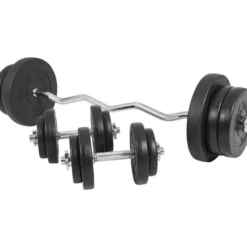 Gorilla Sports SZ-Curlset Kunststoff 70 kg mit Verschlüssen Silber / Schwarz Online