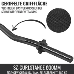 Gorilla Sports SZ-Hantelstange 120 cm mit Sternverschlüssen Schwarz Online