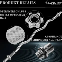 MOVIT SZ-Hantelstange 130 cm mit Verschlüssen Schwarz Online