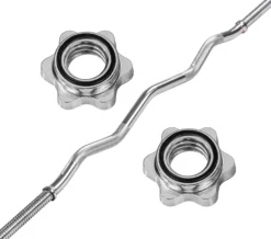 MOVIT SZ-Hantelstange 130 cm mit Verschlüssen Silber New
