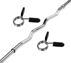 MOVIT SZ-Hantelstange 130 cm mit Verschlüssen Silber New