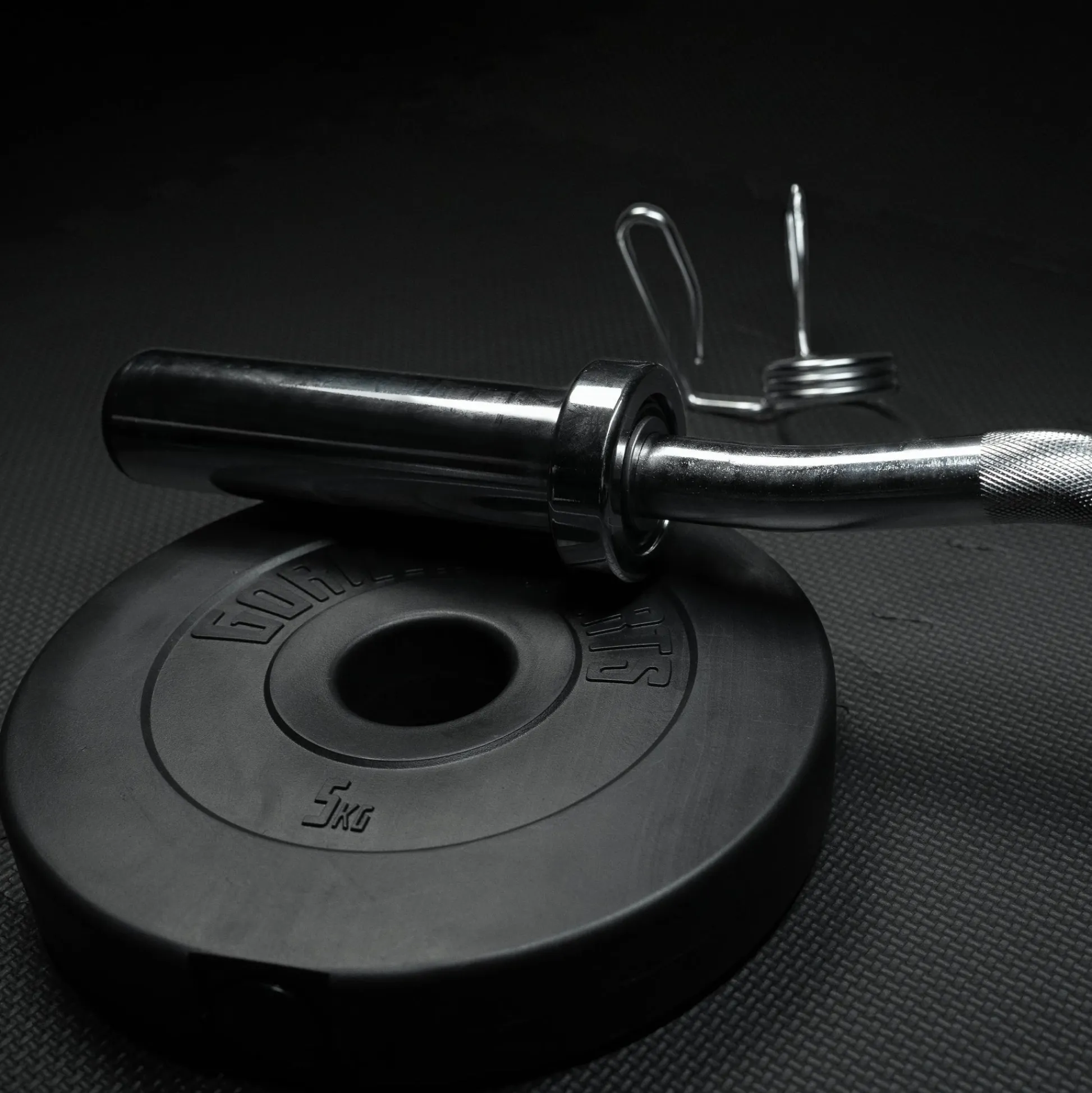 Gorilla Sports SZ-Hantelstange Olympia 120 cm mit Verschlüssen Silber