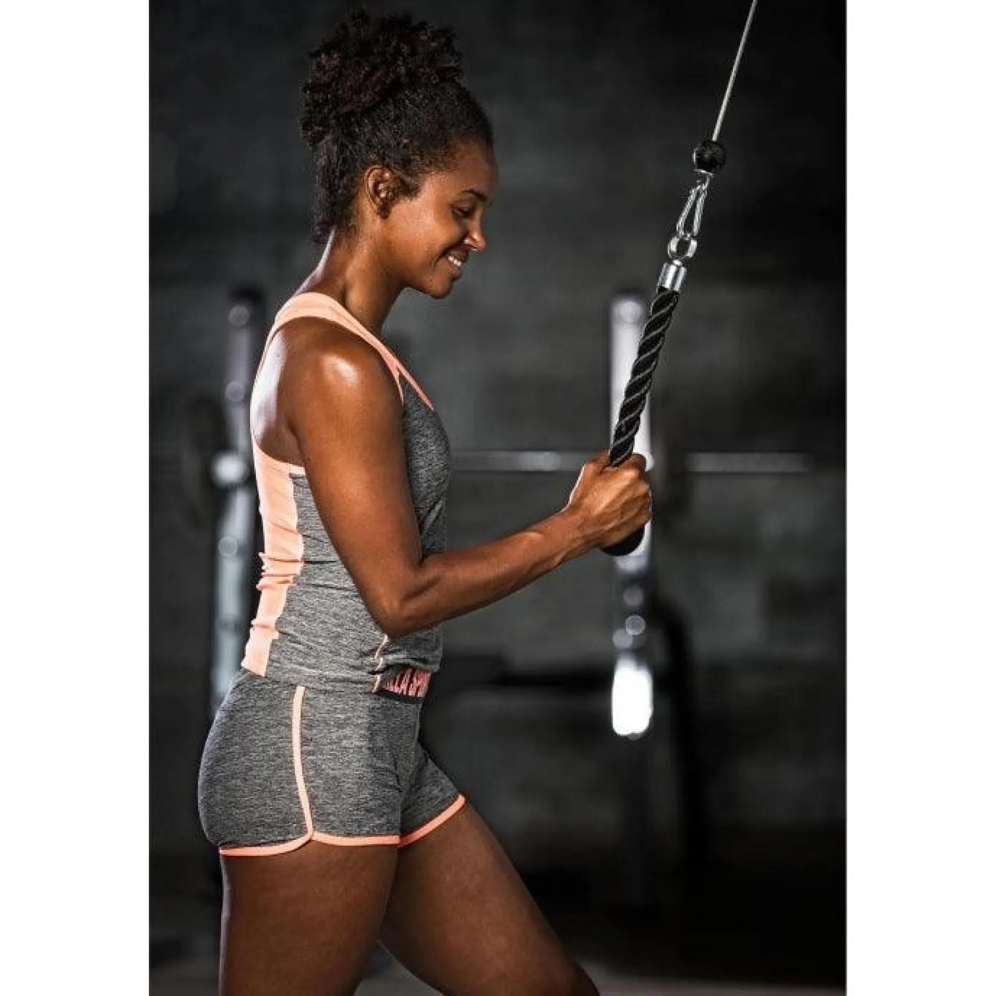 Gorilla Sports Trizepsseil Einhand aus Nylon Schwarz Clearance