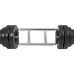 Gorilla Sports Trizepstrainer Set Kunststoff 35 kg mit Sternverschlüssen Silber / Schwarz Hot