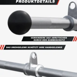Gorilla Sports Trizeps- und Bizepsstange mit Gummi Ballen Silber Online