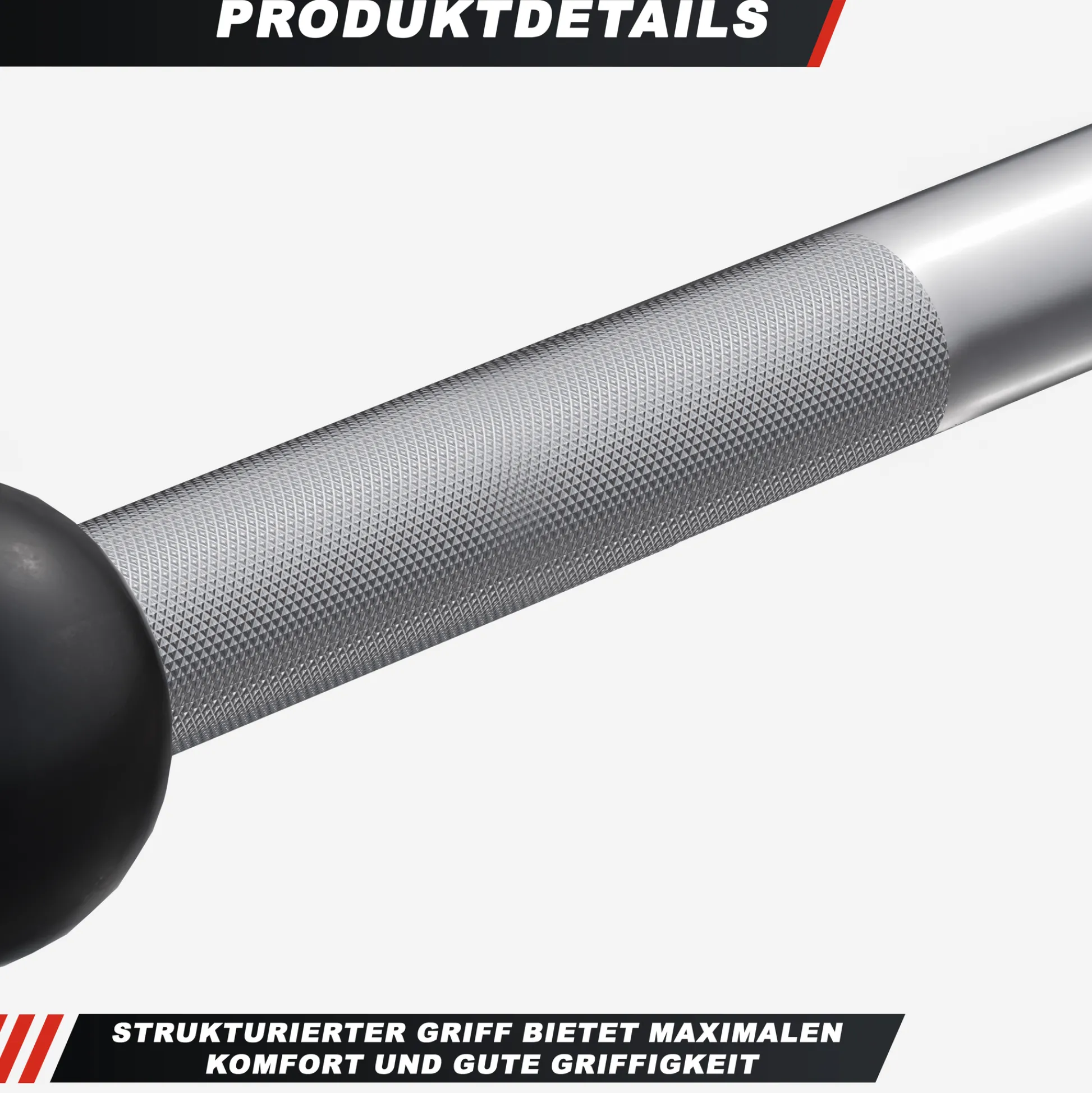 Gorilla Sports Trizeps- und Bizepsstange mit Gummi Ballen Silber Online