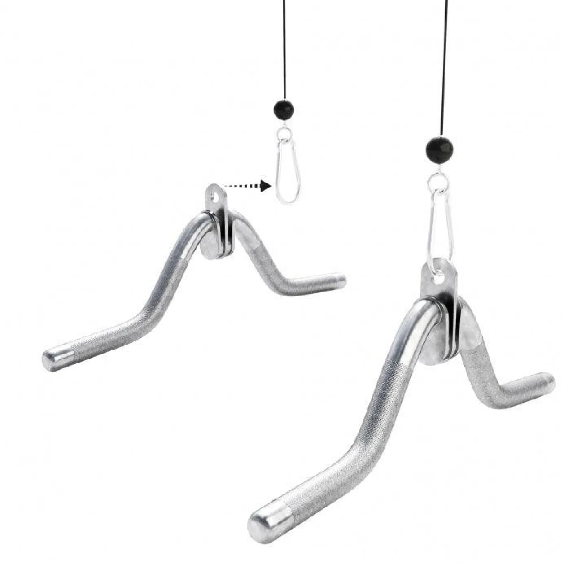 Gorilla Sports Trizeps V-Griff inkl, Drehgelenk Silber Hot