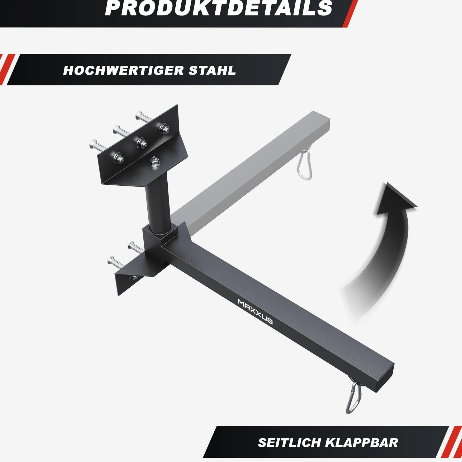 MAXXUS Wandhalter für Boxsäcke klappbar Schwarz Hot