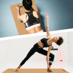 Gorilla Sports Yogamatte Kork 0,5 cm Dicke Braun / Schwarz Hot