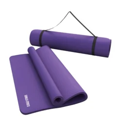Gorilla Sports Yogamatte mit Tragegurt 190 x 60/100 x 1,5 cm Violett Outlet