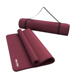 Gorilla Sports Yogamatte mit Tragegurt 190 x 60/100 x 1,5 cm Dunkelrot Best