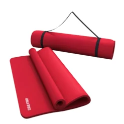 Gorilla Sports Yogamatte mit Tragegurt 190 x 60/100 x 1,5 cm Rot Sale